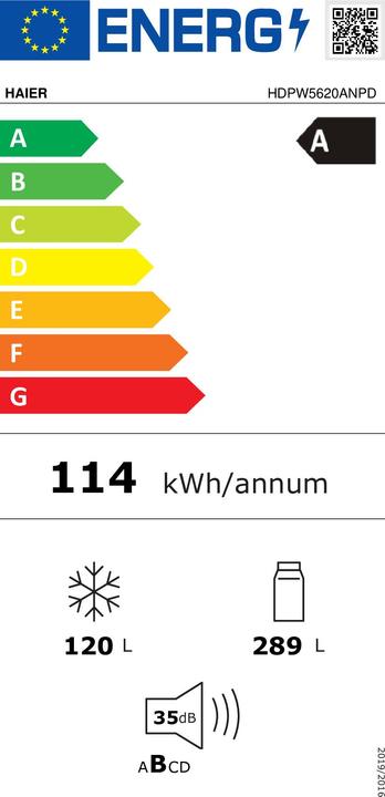 Energie-Label Haier HDPW5620ANPD (409 l)