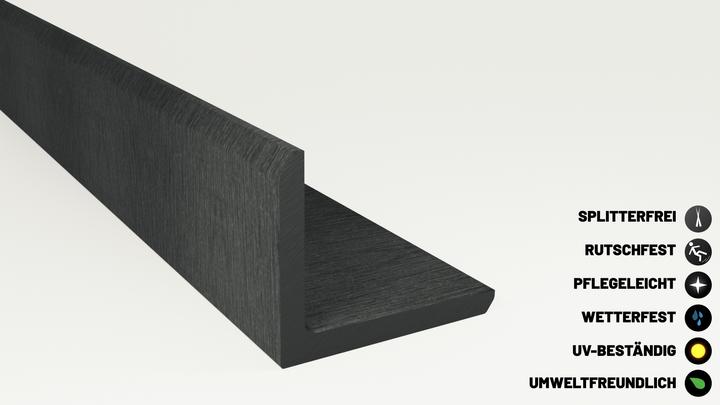 Actual product image Endorphin ® WPC Abschlussleisten 5er Set Hellgrau 220cm Winkelprofil 5,5 x 4,5cm (5 x)