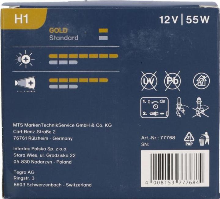 Actual product image Unitec Xenon Gold (H1)
