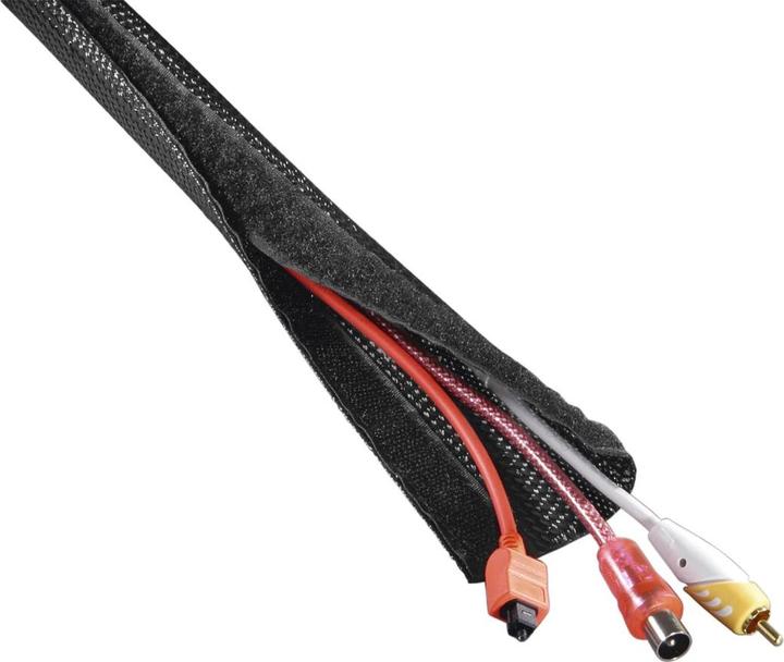 Actual product image Hama Flexible fabric cable conduit, universal, 20 - 40 mm, 1.8 m, black (Cable conduit, 180 cm)