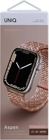 Produktbild Uniq Apple 4/5/6/7/8/SE Smartwatch-Armband, Rosa, 38/40/41 mm (41 mm, 38 mm, 40 mm, Kunststoff)