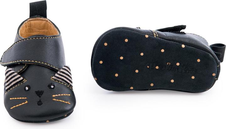 Actual product image Moulin Roty Leather booties black cat 6/12 months, Les Moustaches (12)