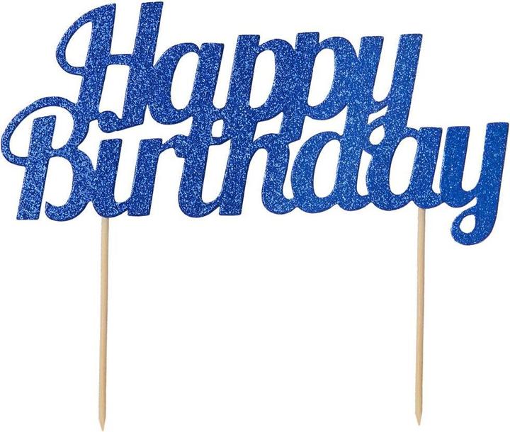 Image du produit Creative Party Décoration bleue pour gâteau d'anniversaire (1 x)