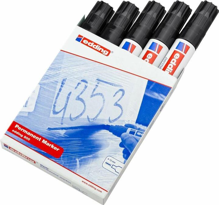 Actual product image Edding Permanent marker 800 (Black, 12 mm, 5 x)