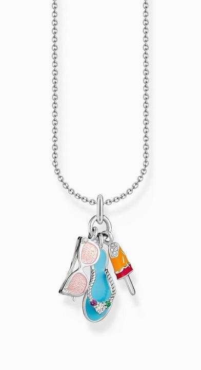 Actual product image Thomas Sabo Necklace with colourful silver triple pendant (925 silver, Enamel, 38 - 45 cm)