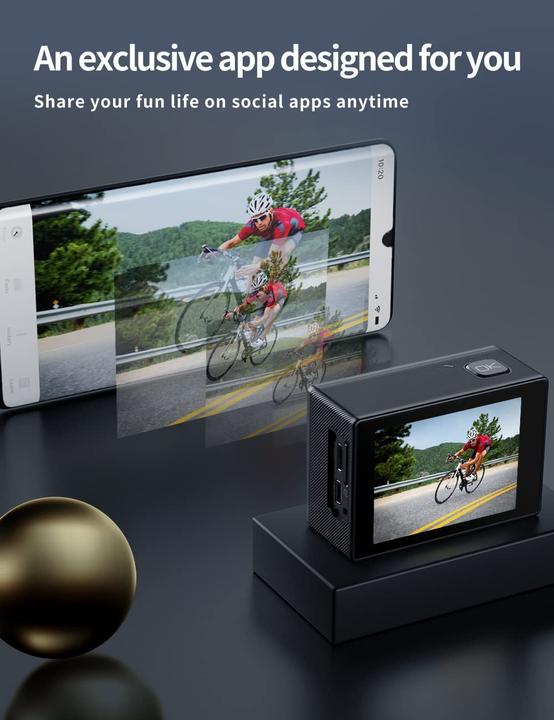 Actual product image Longtaihe 4K Actioncam, 20MP incl. 2 batteries