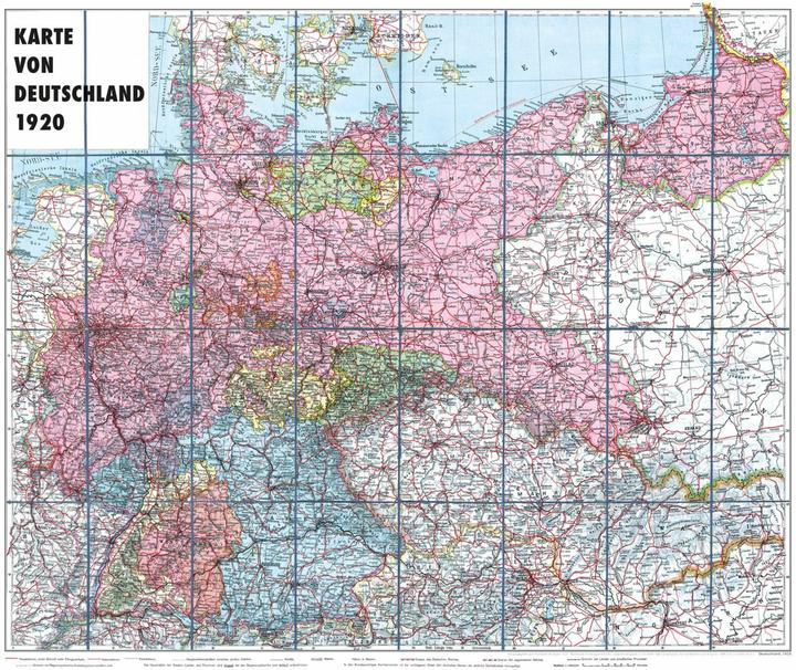 Actual product image Map of GERMANY - 1920 (rolled)