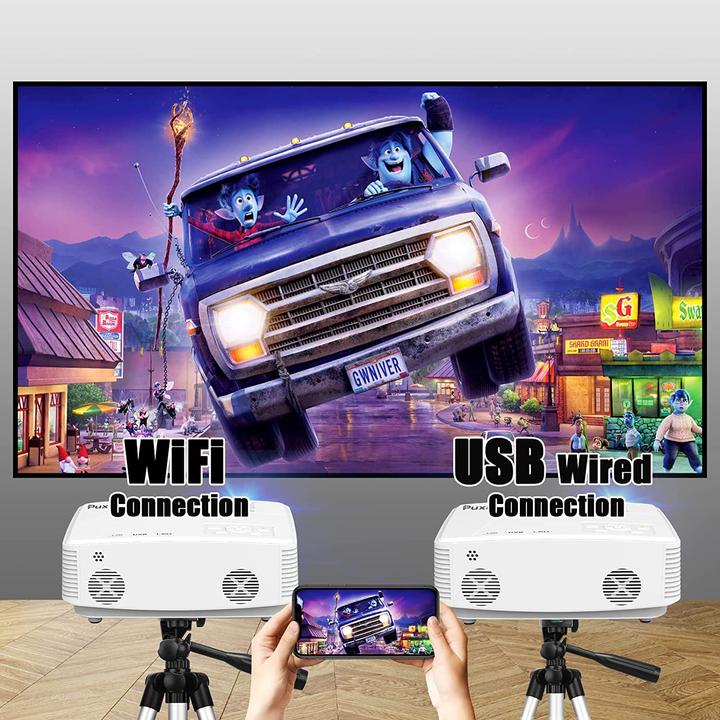 Produktbild Puxinat WiFi Beamer mit 100? Screen, 7500 Lumen
