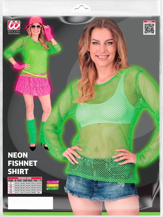 Image du produit Widmann T-shirt vert fluo en filet manches longues (S/M)