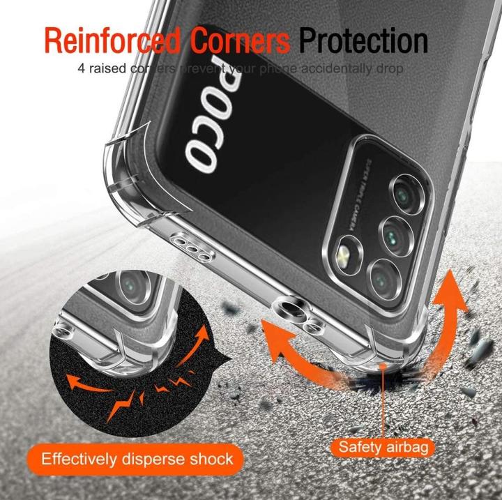 Produktbild Screenguard Xiaomi Poco M3 Hülle Crystal Soft Airbag Bumper (Xiaomi Poco M3)