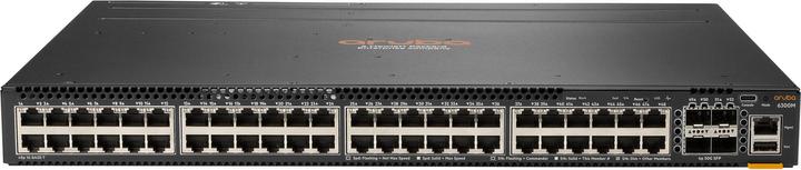 Actual product image HPE E Aruba Switch, 48 Port and 4 Port SFP56, Layer 3, Stackable, 1U, One Touch Deployment (52 Ports)