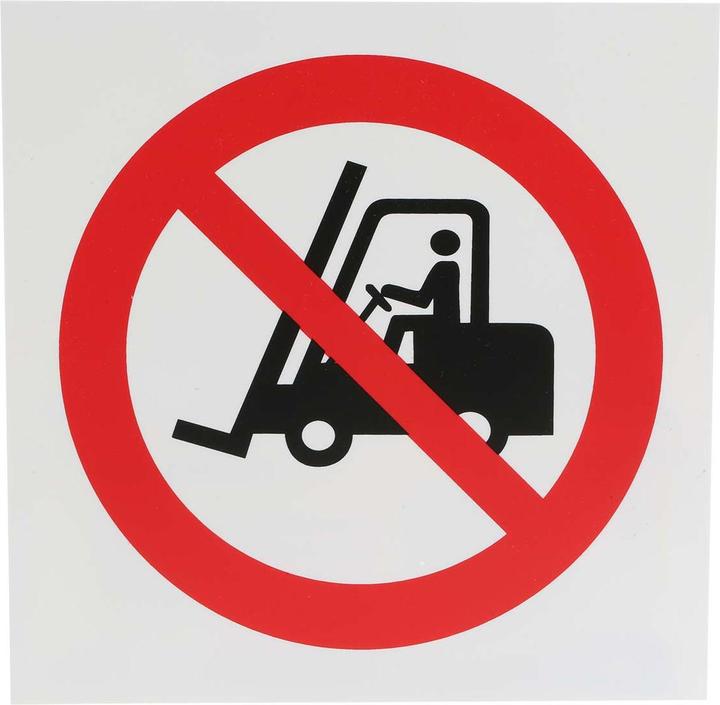 Image du produit Rs Pro Panneau d'interdiction, chariot élévateur interdit, 200 mm x 200mm