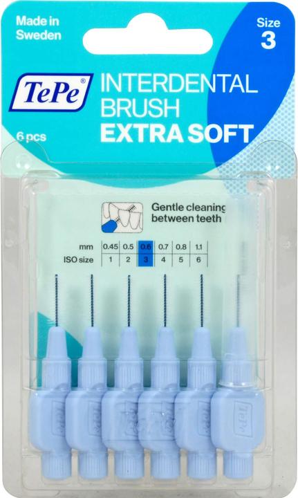 Produktbild TePe Interdental Brush 0.60mm x-soft blau (6 x, 0.60 mm)