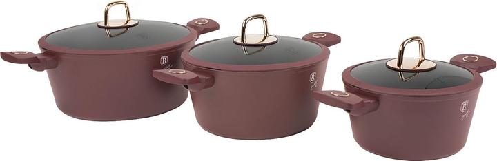 Produktbild BerlingerHaus Kochset inkl. Kochbesteck & Untersetzer, 15-teilig, bordeaux (24 cm, Pfannenset + Topfset, Aluminium)