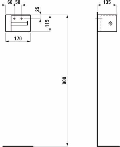 Actual product image Laufen VAL paper roll holder, right, H872280