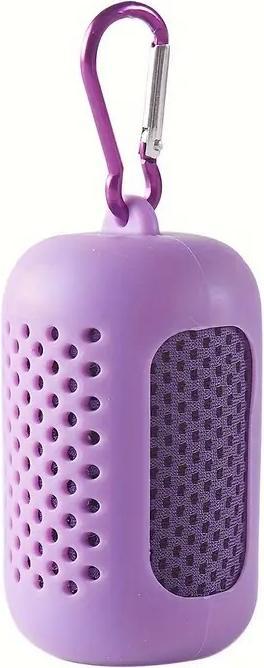 Produktbild Swissdetector Schnelltrocknendes Sporthandtuch - Silikon-Aufbewahrungsbox - Violett (90 x 30 cm)