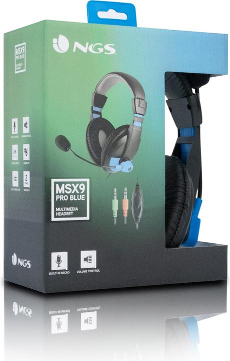 Produktbild NGS MSX9 Pro Kopfhörer Verkabelt Kopfband Calls/Music Schwarz (ANC, Kabelgebunden)