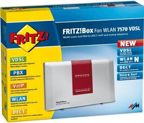 Produktbild AVM Fritz! Box Fon WLAN 7570, VoIP VDSL2 Modem/Router/Wlan N