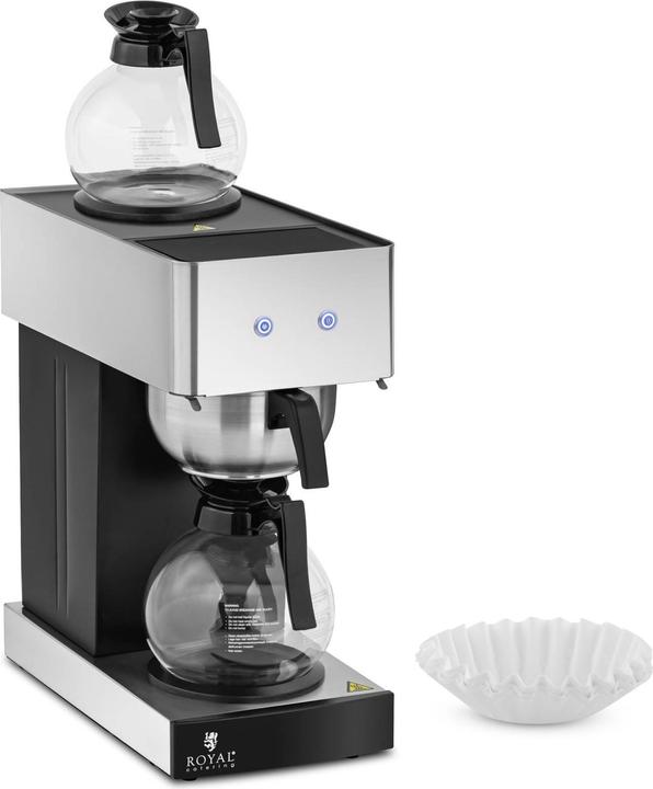 Produktbild Royal Catering Gastro-Kaffeemaschine mit 2 Kannen und Warmhalteplatten 100 Tassen/h 2020 W