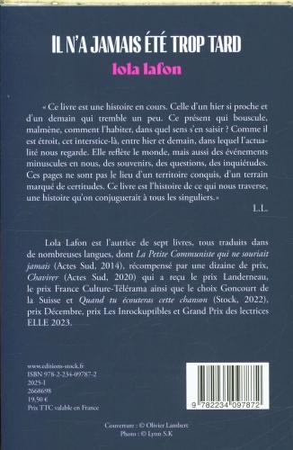 Image du produit Stock Il n'a jamais été trop tard (Français, Lola Lafon, 2025)