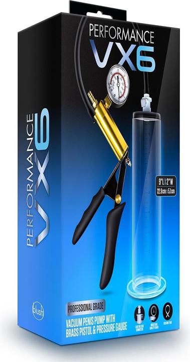 Actual product image Blush Performance Vx6 Vacuum Penis Pump Clear