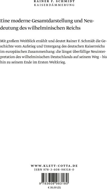 Actual product image Kaiserdämmerung (German, Rainer Schmidt, 2021)