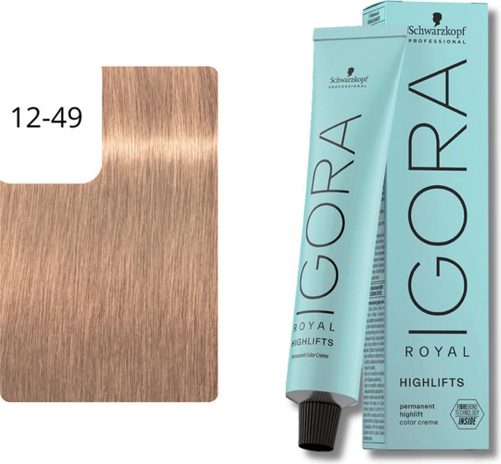 Actual product image Schwarzkopf Professional Igora Royal Highlifts Hair Color (12-49 Highlifts Special Blonde Beige Violet)