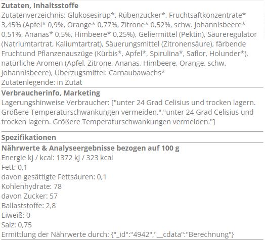 Nährwerte und Zutaten Mind Sweets Frühlings-Buddha-Bärchen Peace zum Naschdenken Bio (1 Stk., 75 g)