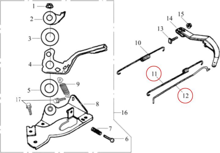 Actual product image Wiltec Spare Part Petrol Gasoline Engine Speed Regulator Spring with Push Rod 6.5 hp