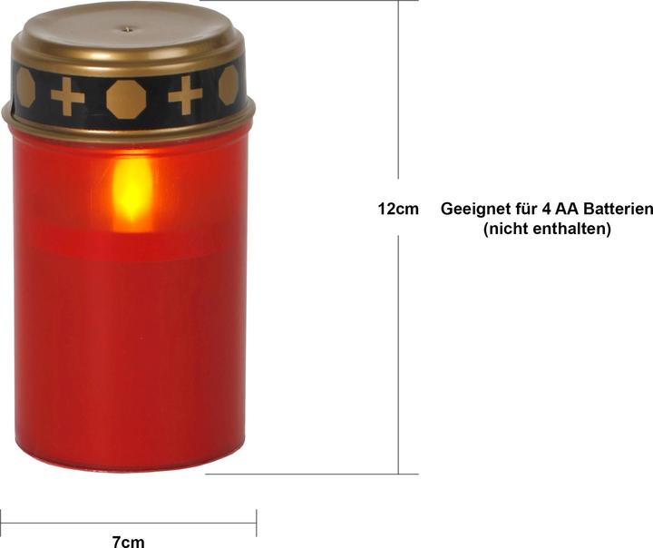 Produktbild Star Trading LED Grablicht mit Timer | Grabkerzen LED mit Batterie | Grabkerze LED 2er Set| Grablich (2 x)