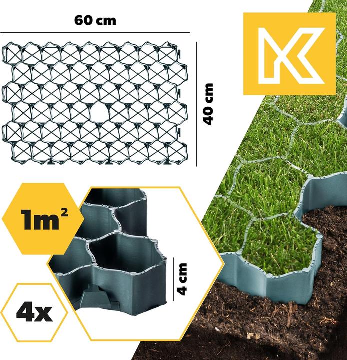 Produktbild Kadax 4-teiliges Rasengitterplatten-Set (4 x)