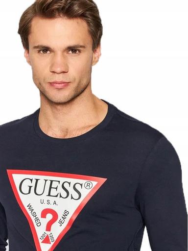 Produktbild Guess Herren CN LS ORIGINAL Logo Shirt, Navy/Weiss/Rot/Schwarz, XL (XL)
