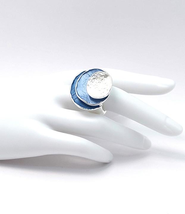 Produktbild Signé Signè Ring Damenring elastisch silberfarben rhodiniert One Size Blautöne No.21 (18, 19, 20, 21)
