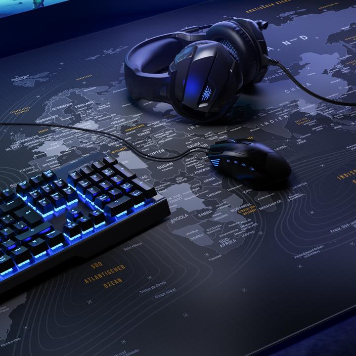 Actual product image Titanwolf Gaming mouse pad, XXXL 1500 x 800 x 3 mm mouse mat extra large / washable, world map (XXL)
