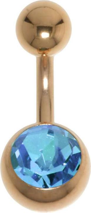 Produktbild Bijouteria Bauchpiercing (PVD Beschichtung (goldfarbig), Chirurgenstahl 316L, Premium Kristall)