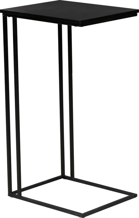 Black powder-coated metal frame, Black melamine