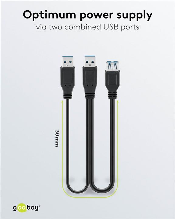 Image du produit Goobay Câble USB / d'alimentation (0.30 m, USB 3.0)