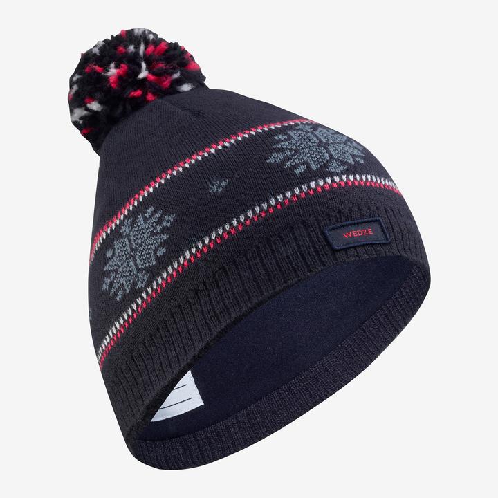 Image du produit Wedze Bonnet de ski enfant flocons de neige - Jacquard bleu
