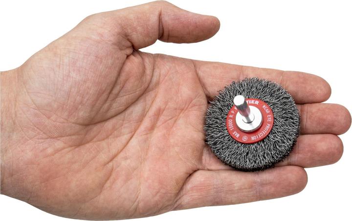 Produktbild Stier Rundbürste Ø 50 mm, Schaft-Ø 6 mm, 0,3 mm, gewellt, Stahl