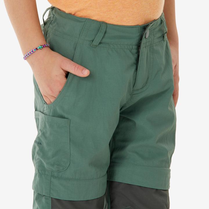 Produktbild Quechua Kids’ convertible hiking trousers, 2-6 years, MH500 - Green (92, 94, 96, 98, 102, 104, 106, 110, 116, 122, 120 B, 115 A, 100 A, 105 A, 95 A)