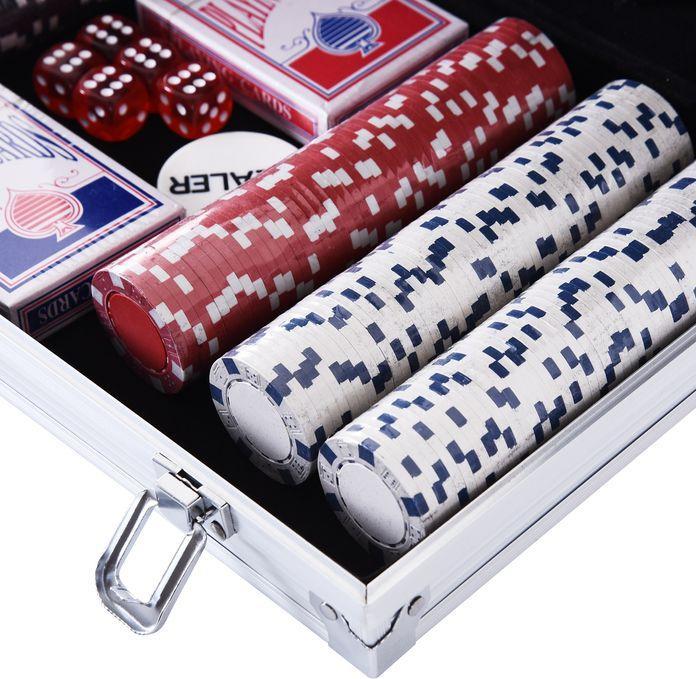 Actual product image Swisshandel24 Poker case poker set 300 poker chips 2x pack of cards 5x dice 1x aluminium case poker set chips