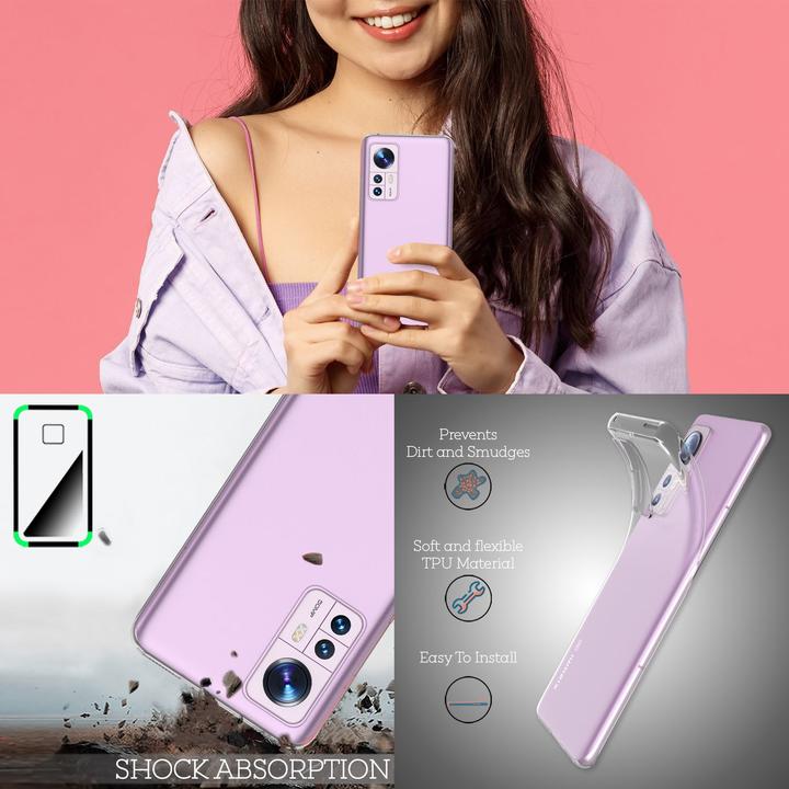 Actual product image Nalia Clear Transparent Silicone Sleeve (Xiaomi 12)