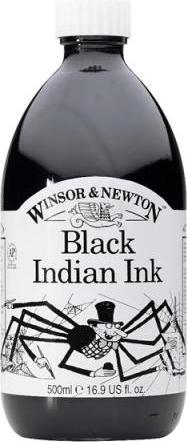 Actual product image Winsor & Newton Ink Drawing Ink Black Indian (Inkwell, Black)