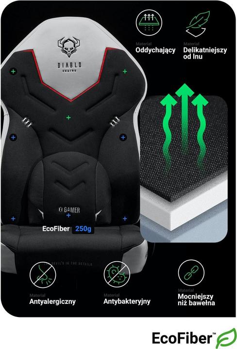 Image du produit Diablo Chaise de jeu X-Gamer 2.0 Chaise de jeu Normal Snow White, Blanc