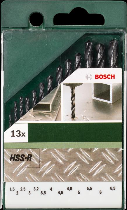 Produktbild Bosch Professional Zubehör Metallbohrer-Set (1.5 mm, 2 mm, 2.5 mm, 3 mm, 3.2 mm, 3.5 mm, 4 mm, 4.5 mm, 4.8 mm, 5 mm, 5.5 mm, 6 mm, 6.5 mm)