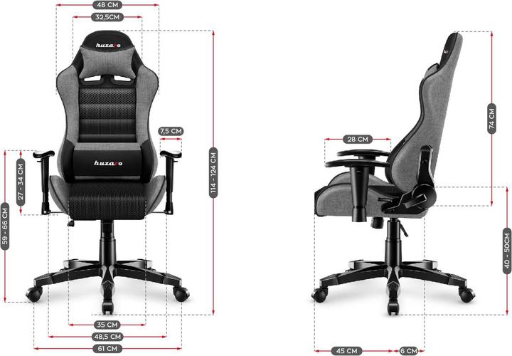 Productafbeelding Huzaro Speelstoel voor kinderen Ranger 6.0 Mesh Gaming Chair, zwart-grijs