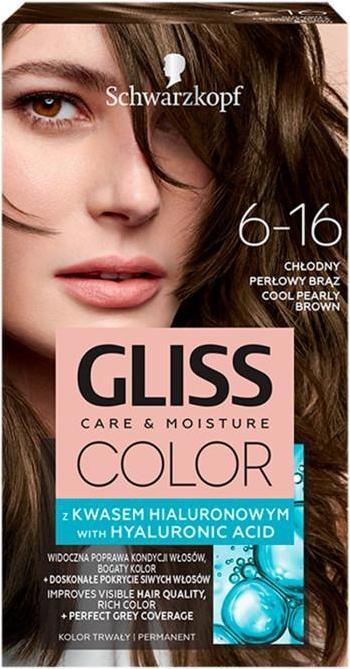 Schwarzkopf Gliss Color Hair Dye 6-16 Cool Pearl Brown (6-16 Cool Pearl Brown)
