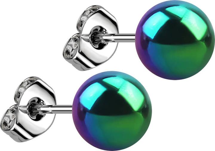Produktbild Star Piercing Ohrstecker mit Kugel farbig (ohne Messing, Chirurgenstahl 316L)