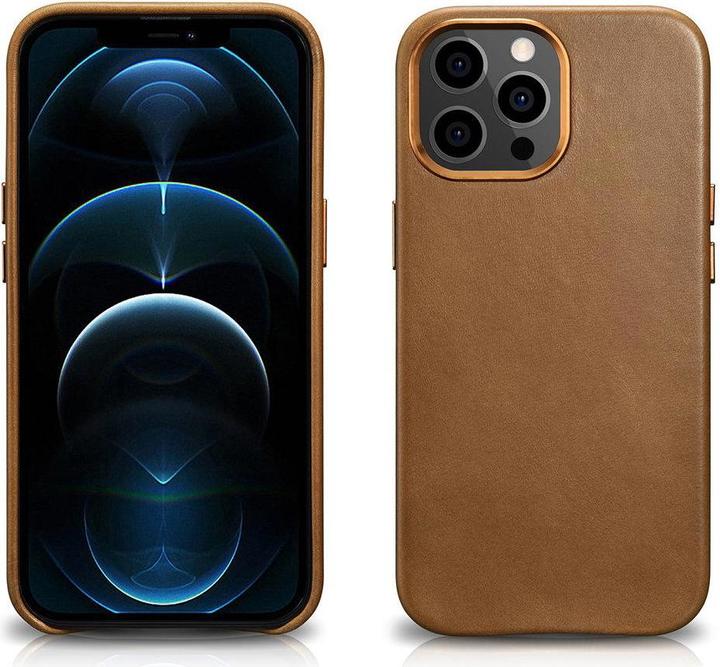 Image du produit iCarer Etui en cuir huilé recouvert de cuir véritable pour iPhone 13 Pro Brown (Compatible avec MagS (Apple iPhone 13 Pro)
