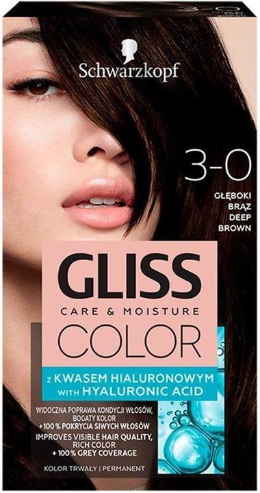 Image du produit Schwarzkopf Gliss Color teinture pour cheveux 3-0 Deep Brown (3-0 Marron foncé)